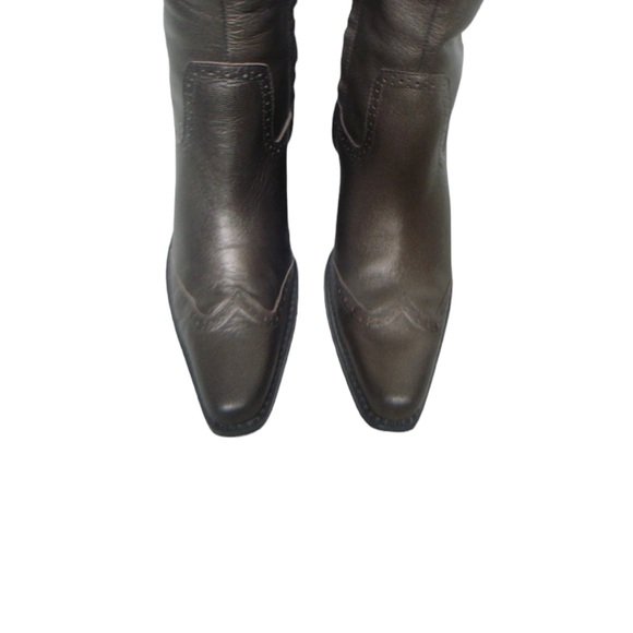 Cold Water Creek Bronze Leather Western Boots - Picture 3 of 7